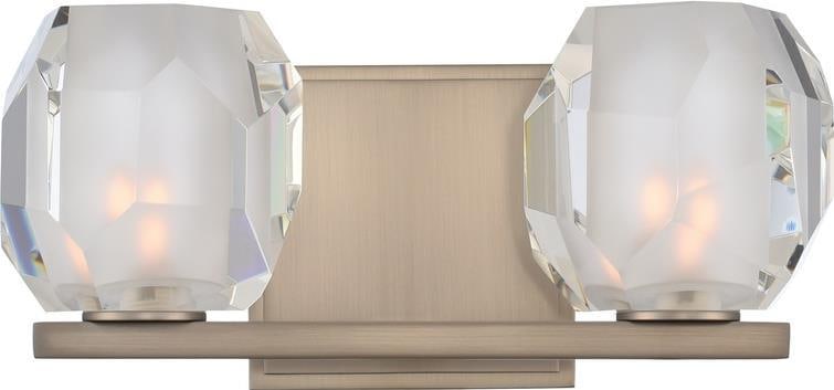 Kalco Regent Satin Nickel 2-Light Bath Fixture Dimmable LED: Kalco Regent Satin Nickel 2-Light Bath Fixture Dimmable LED The Regent Indoor Satin Nickel Light Fixture offers a stylish transitional design perfect for enhancing your bath space. Crafted with a heav