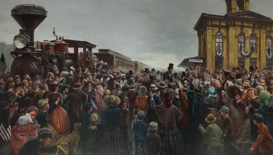 Mort Kunstler Lincoln Comes To Gettysburg Limited Edition Giclee Print Signed COA: Mort Kunstler Lincoln Comes To Gettysburg Limited Edition Giclee Print Signed COA This stunning giclee print titled 'Lincoln Comes To Gettysburg' is a limited edition artwork by renowned artist Mort K