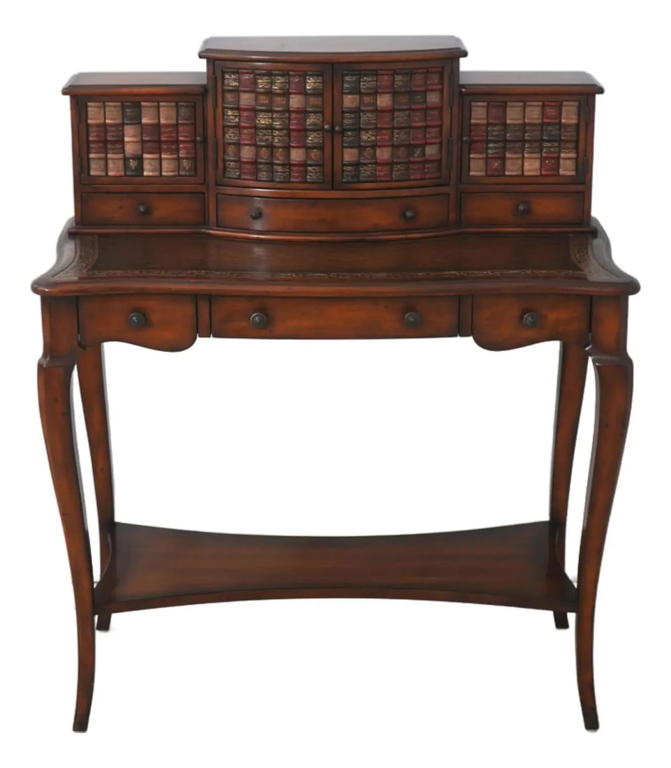 Theodore Alexander Mahogany Secretary Desk with Leather Top 36w x 18d x 42h (1 of 10)