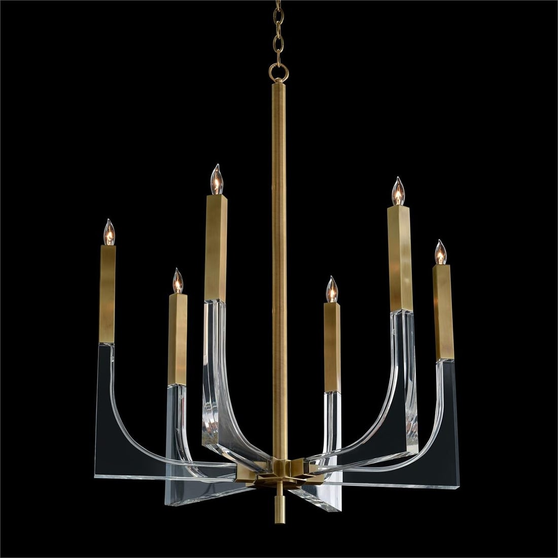 John-Richard Six-Light Chandelier Brass Finish UL-Listed (1 of 5)