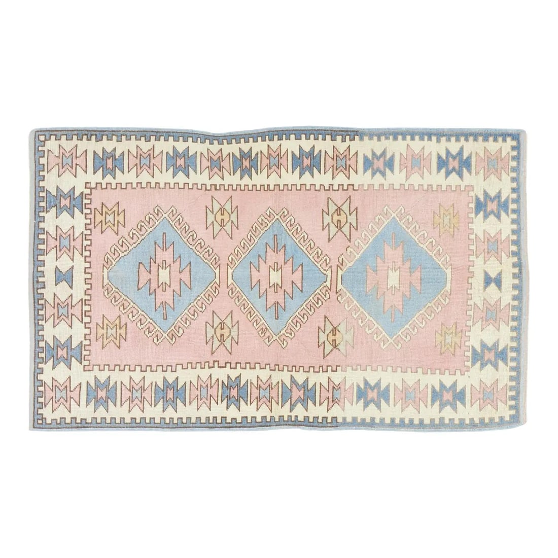 3'10" x 6'5" Anatolian Wool Rug Hand Knotted Vintage Turkish Carpet (1 of 3)