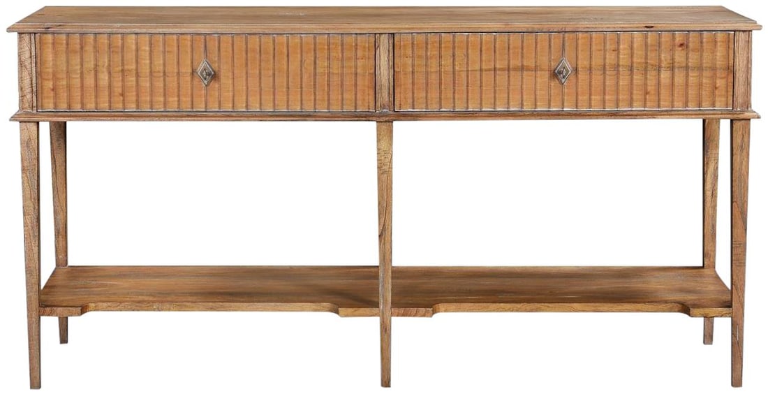 Taylor Console Table 2 Drawer Beachwood Finish Transitional Style (1 of 1)