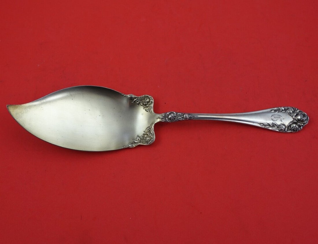 Wallace Rose Sterling Silver Ice Cream Server Gold Washed 10 Inch: Wallace Rose Sterling Silver Ice Cream Server Gold Washed 10 Inch This exquisite ice cream server from the renowned Rose pattern by Wallace is crafted from sterling silver and features a luxurious gol