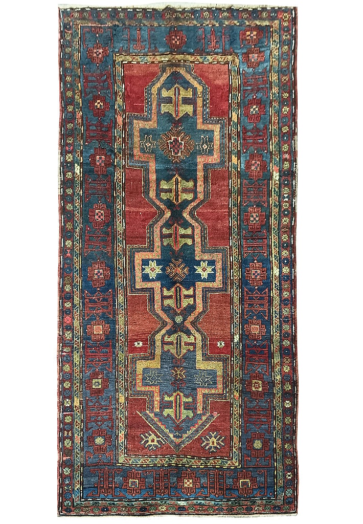 5' x 10' Antique Caucasian Rug Handwoven USSR Gallery Size: 5' x 10' Antique Caucasian Rug Handwoven USSR Gallery Size Free continental US Shipping Introducing the 5' x 10.2' Antique Caucasian Rug, a gallery-worthy piece from the USSR era that embodies timeles