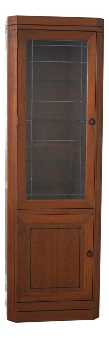 Cherry glass door bookcase cabinet Stickley 21st Century Collection (1 of 10)