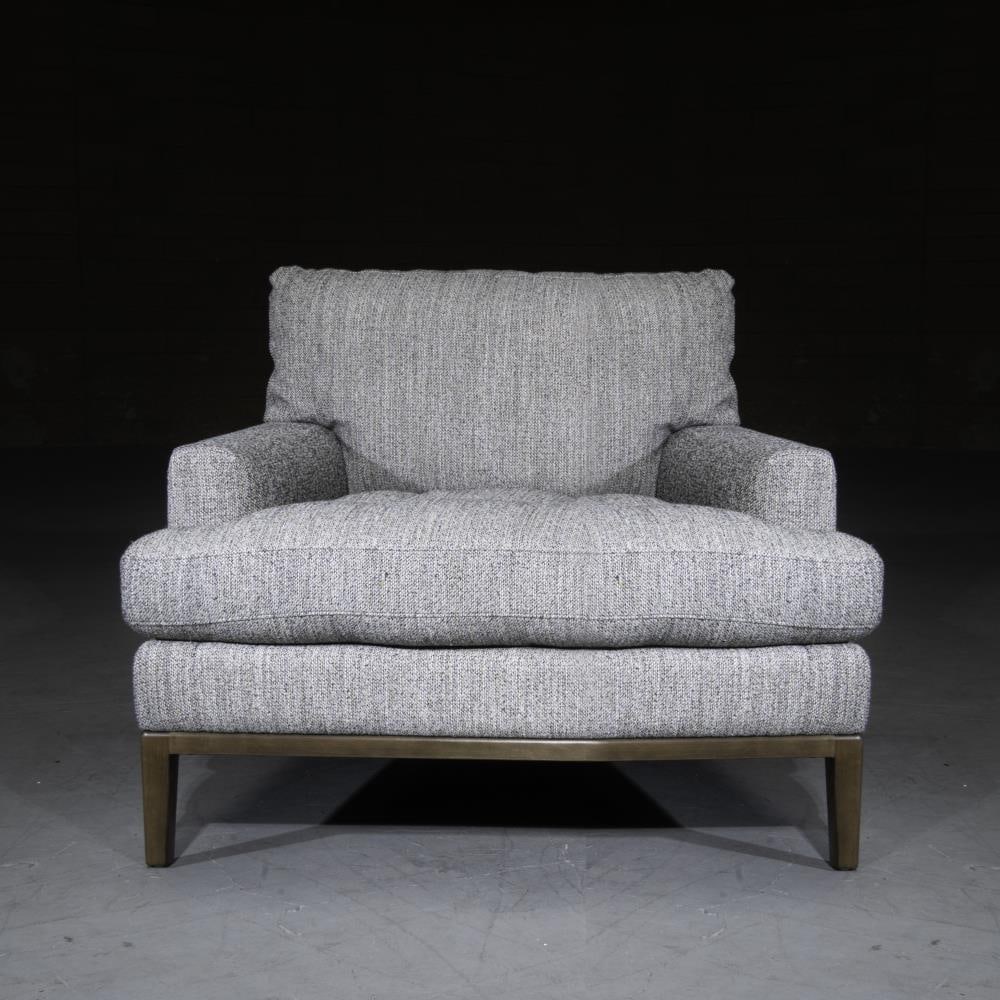 Lewis Chair by Alder Tweed in Metallic Oyster Fabric: Lewis Chair by Alder Tweed in Metallic Oyster Fabric Introducing the Classic Lewis Chair, a stunning addition to your living space that embodies the elegance of English traditional style. Upholstered 
