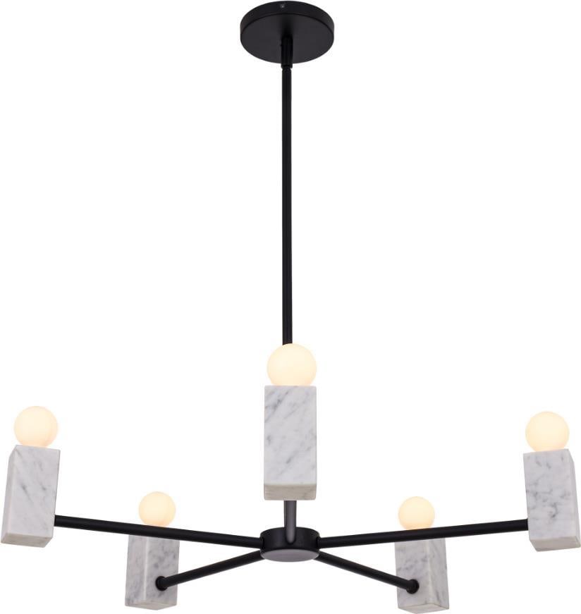 Kalco Quadra 5-Light Matte Black Bowl Chandelier (1 of 1)