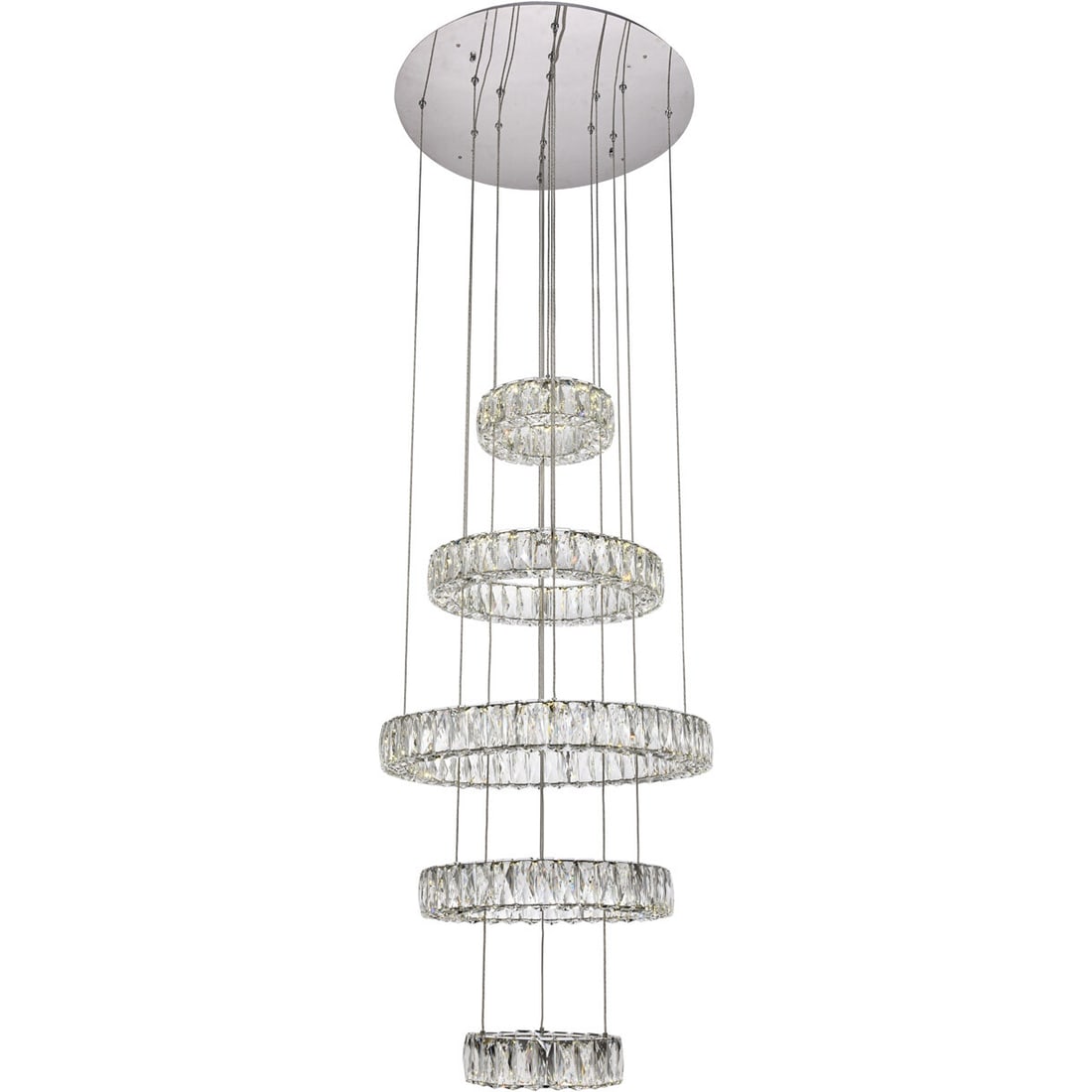 Monroe Chrome Crystal LED Chandelier 25.6 inch Round Shade: Monroe Chrome Crystal LED Chandelier 25.6 inch Round Shade This modern crystal chandelier features a sleek chrome finish and a halo ring design, ideal for dining rooms, living rooms, bedrooms, hallway