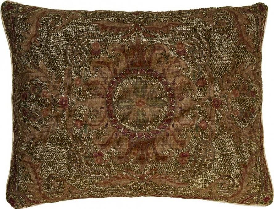 Provence Home Victorian Bronze Beaded Throw Pillow 20x24 (1 of 1)