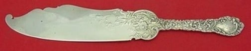 Wallace Louvre Sterling Silver Ice Cream Slice 10 1/2" Floral Design: Wallace Louvre Sterling Silver Ice Cream Slice 10 1/2" Floral Design Presenting the exquisite Louvre Ice Cream Slice by Wallace, crafted from high-quality sterling silver. This elegant serving piece f