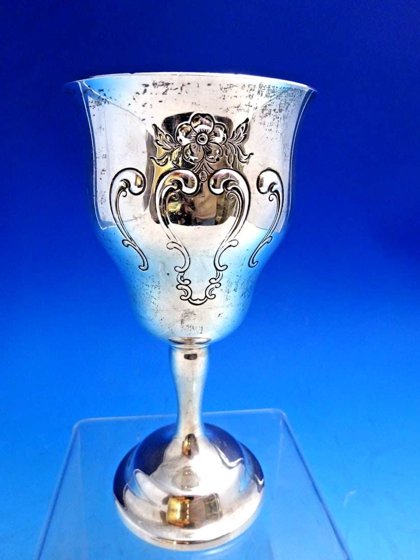 Sterling Silver Water Goblet Chantilly Pattern by Gorham 6.5 Inch: Sterling Silver Water Goblet Chantilly Pattern by Gorham 6.5 Inch This Gorham Chantilly water goblet is crafted from sterling silver (.925) and showcases the refined elegance characteristic of 18th-ce