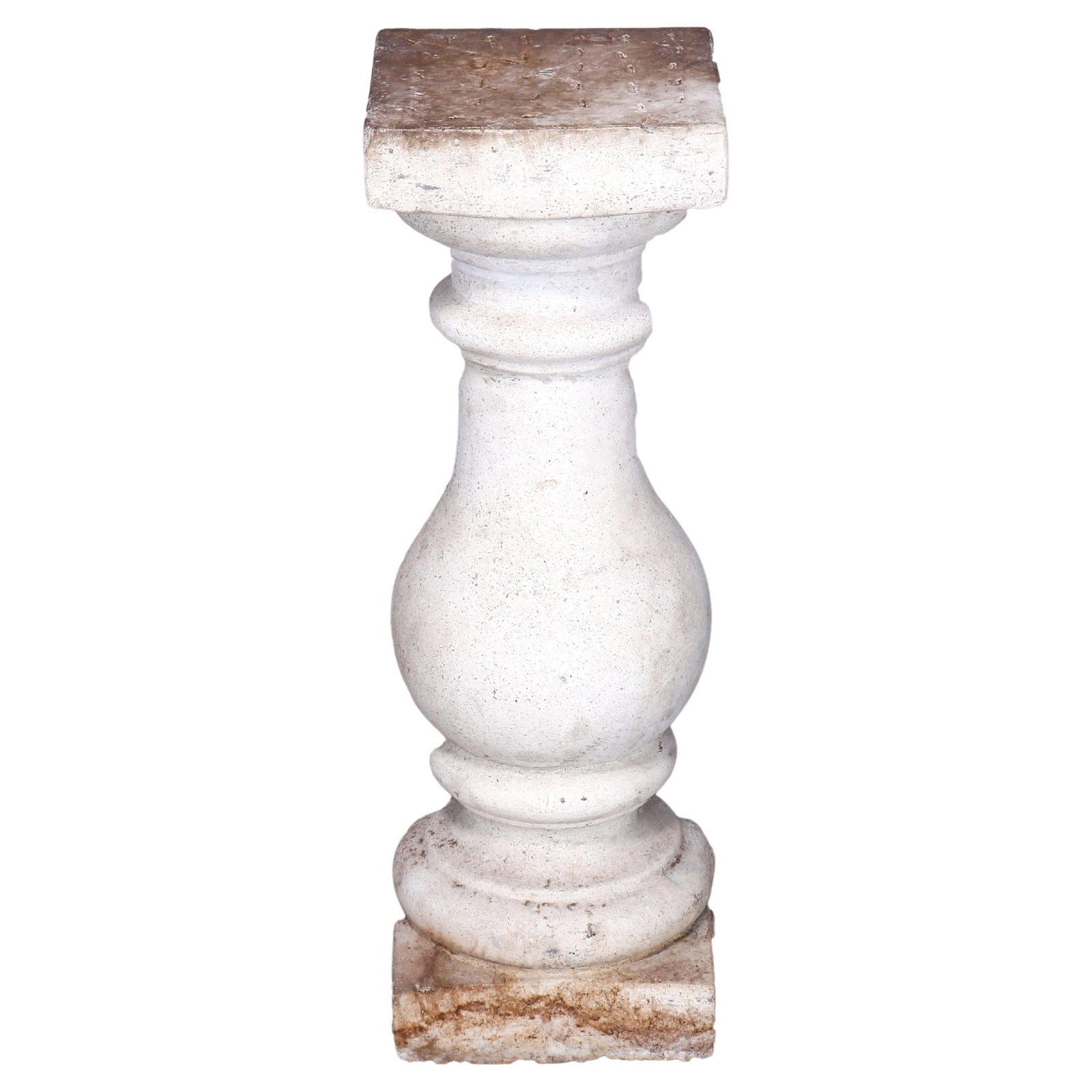 20th Century Classical Cast Stone Balustrade Pedestal Sculpture Display: 20th Century Classical Cast Stone Balustrade Pedestal Sculpture Display This stunning Classical Cast Hard Stone Balustrade Sculpture or Plant Pedestal is a timeless addition to any decor. Standing at 