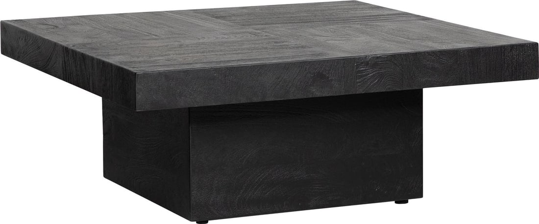 Transitional Black Mango Wood Square Coffee Table 40x40 (1 of 2)