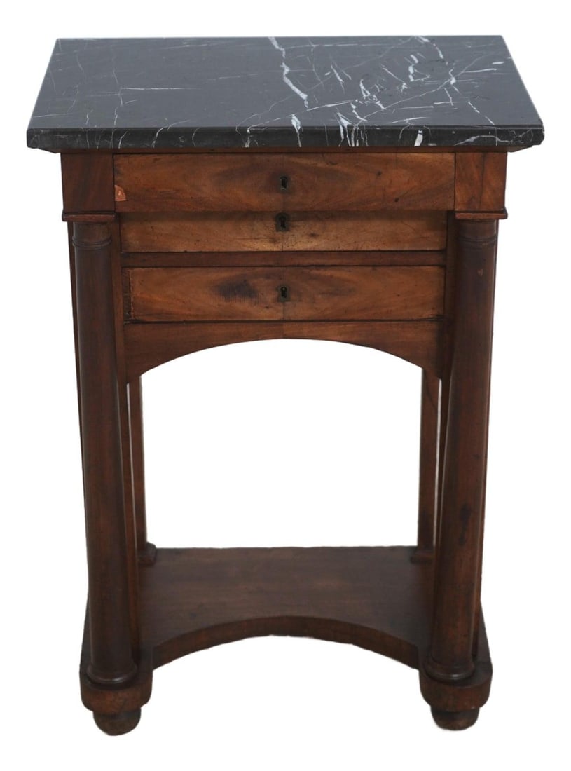 French Empire Marble Top Stand 19w x 12.5d x 28.5h (1 of 10)