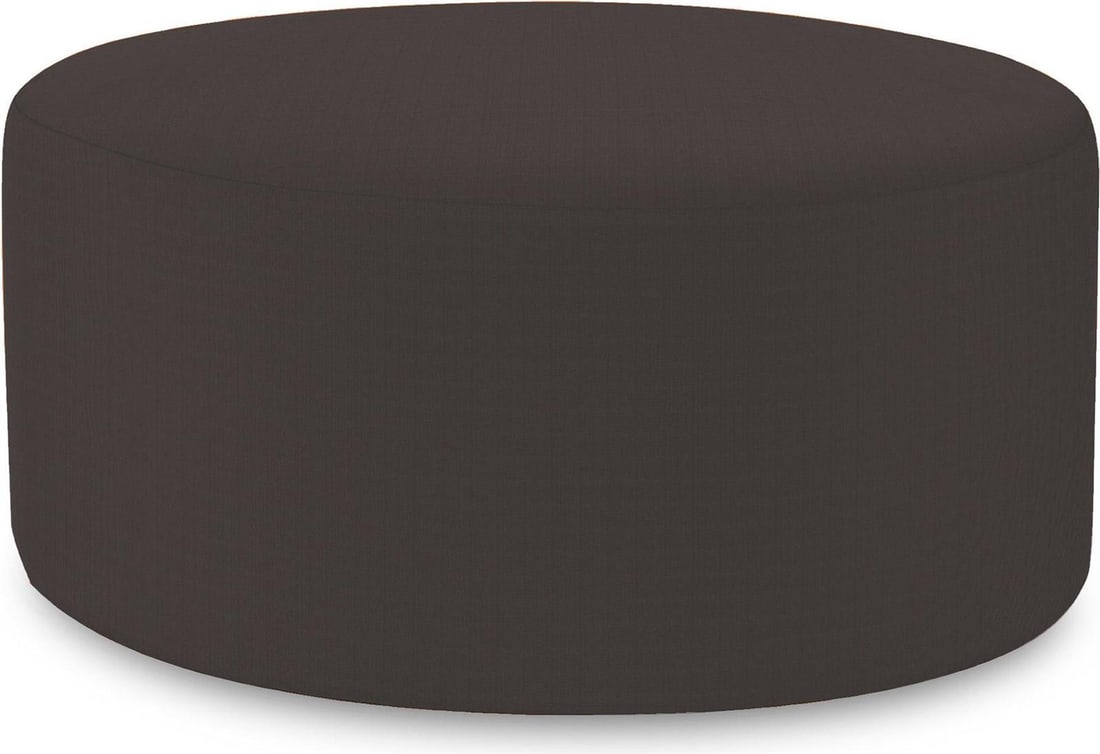 Howard Elliott Charcoal Round Ottoman Slipcover 36x36 Transitional Style (1 of 1)