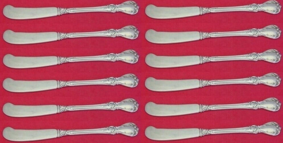 Towle Old Master Sterling Silver Butter Spreaders Set of 12 5 3/4 Inch (1 of 3)