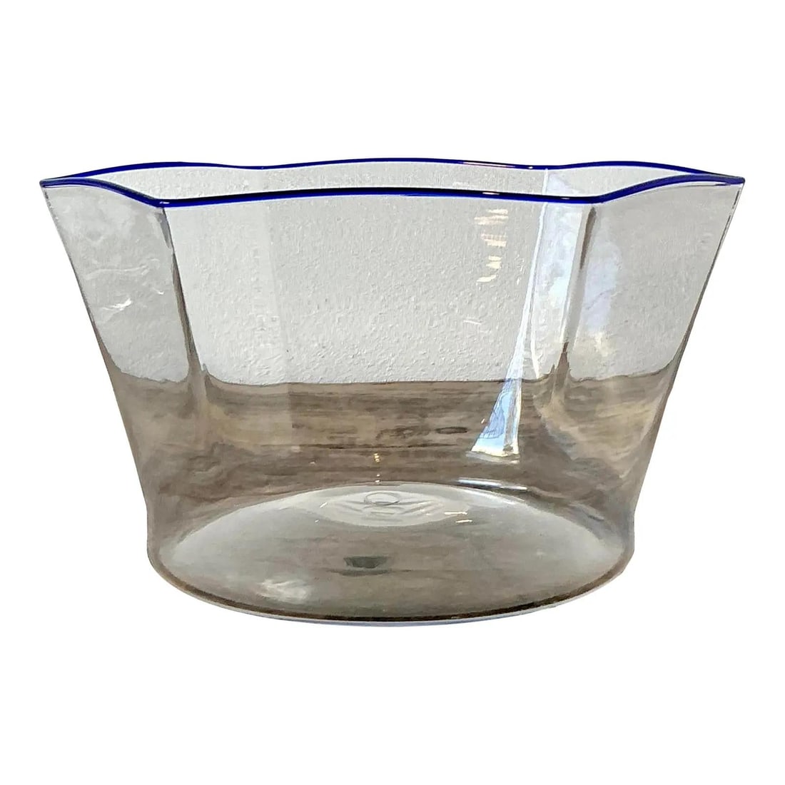 Carlo Scarpa Murano cobalt tipped blown glass bowl (1 of 10)