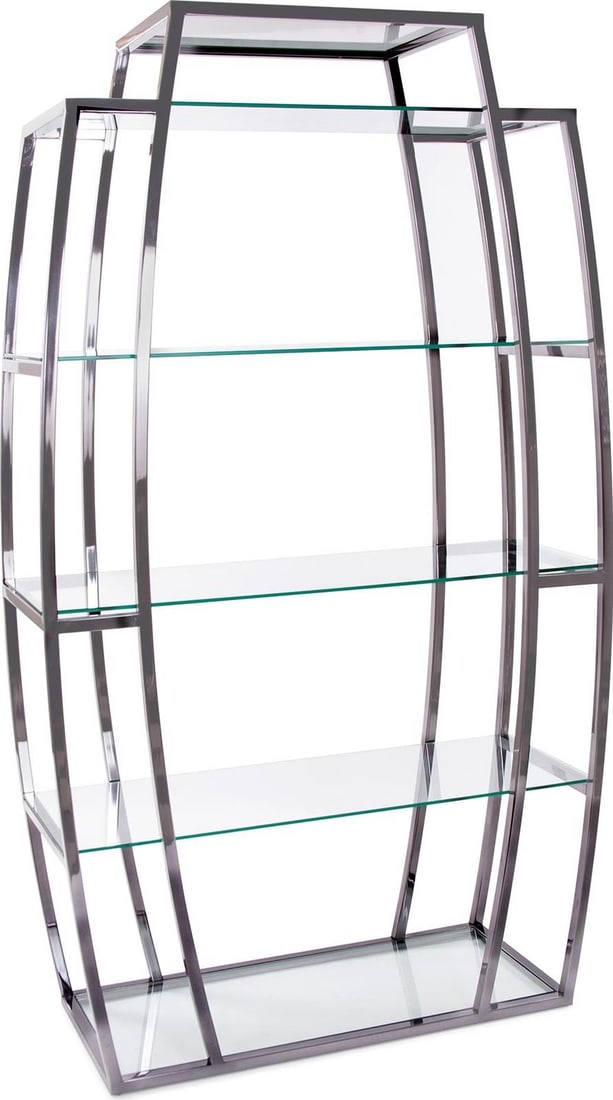 Howard Elliott Black Nickel Etagere Elegant Rectangle Design: Howard Elliott Black Nickel Etagere Elegant Rectangle Design Enhance your classic decor with this Elegant Black Nickel Etagere. Crafted from stainless steel, it features a brushed nickel silver finish