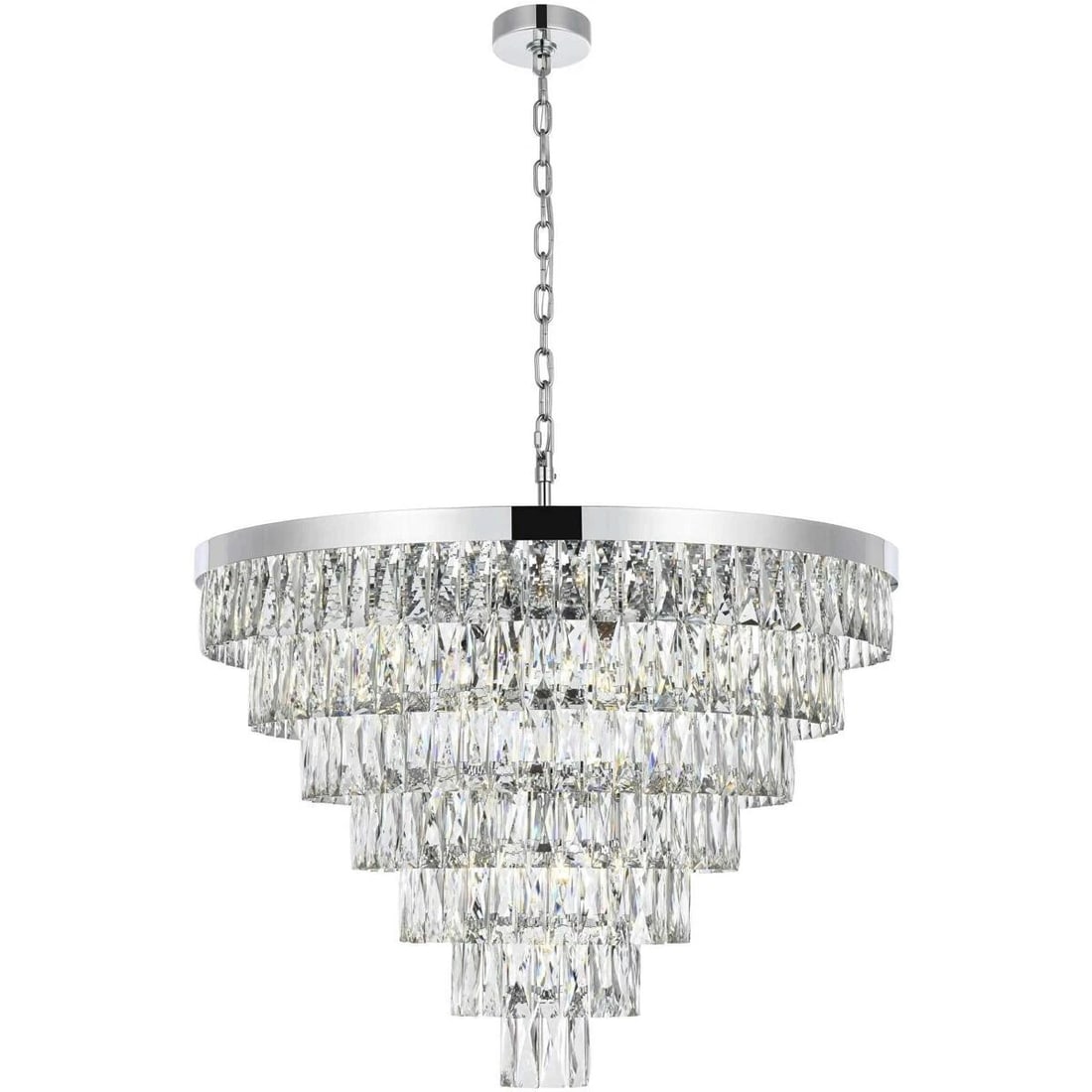 Josephine Chrome Crystal Chandelier 25 Lights 32 Inch Wide: Josephine Chrome Crystal Chandelier 25 Lights 32 Inch Wide This modern chandelier features 25 lights and a chrome-plated finish, complemented by high-quality royal cut clear crystals. Suitable for liv