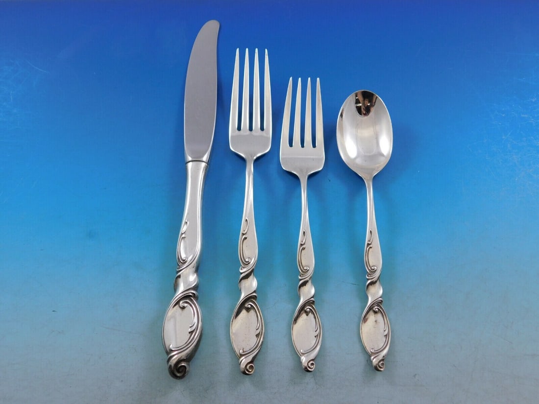 Wallace Silver Swirl 4-Piece Sterling Silver Place Setting (1 of 5)