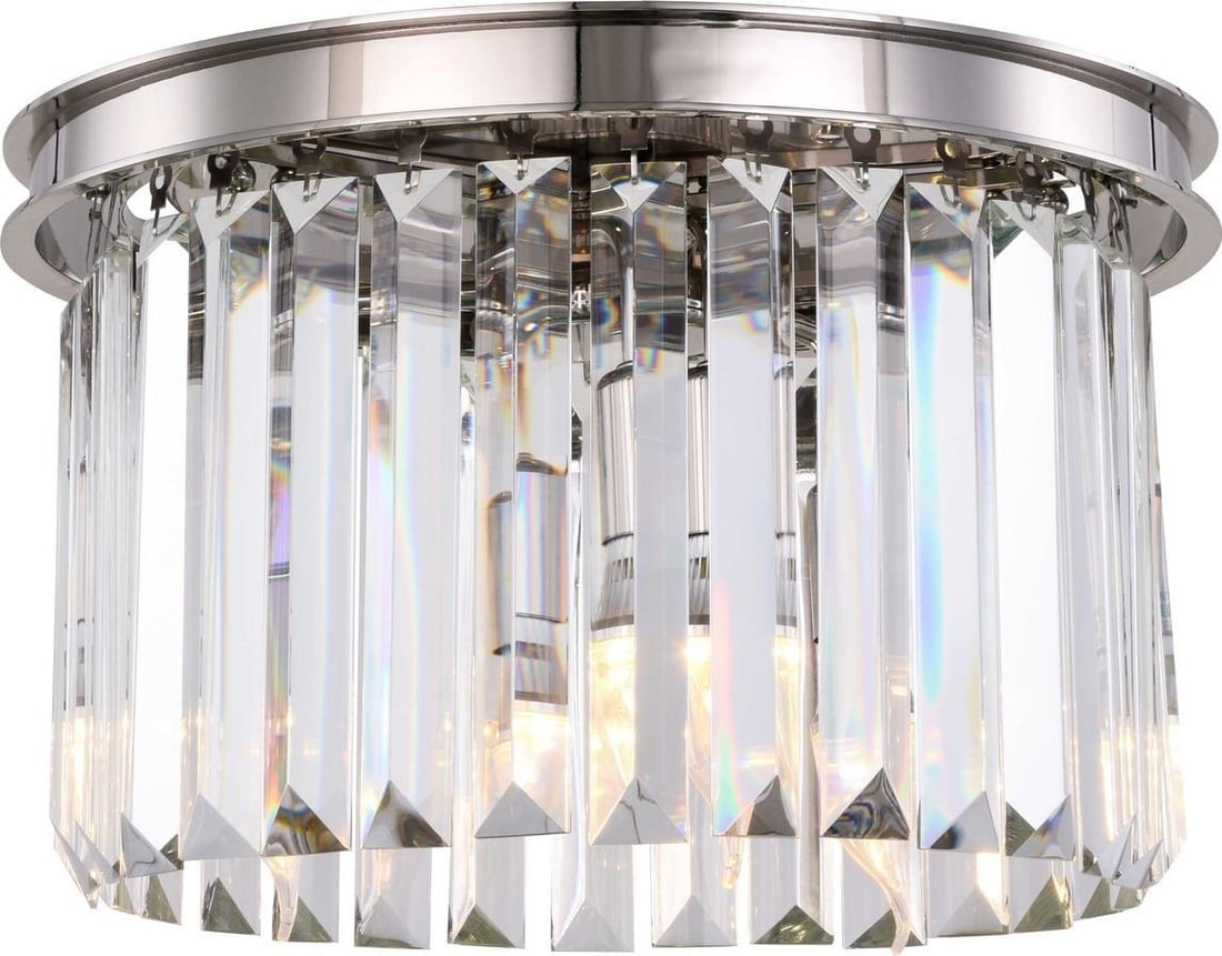 Elegant Lighting Sydney Crystal Flush-Mount Ceiling Light Polished Nickel (1 of 1)