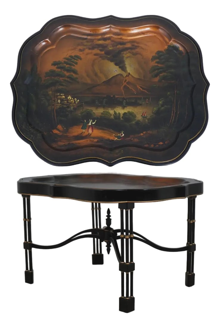Maitland Smith Chinoiserie Wood Tray Table 26w x 33d x 19h (1 of 10)