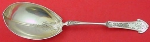 Gorham Corinthian Sterling Silver Berry Serving Spoon 9 3 4 Inch Bright Cut (1 of 1)