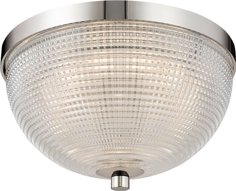Kalco Portland Contemporary LED Flush Mount Ceiling Light Polished Nickel (1 of 1)