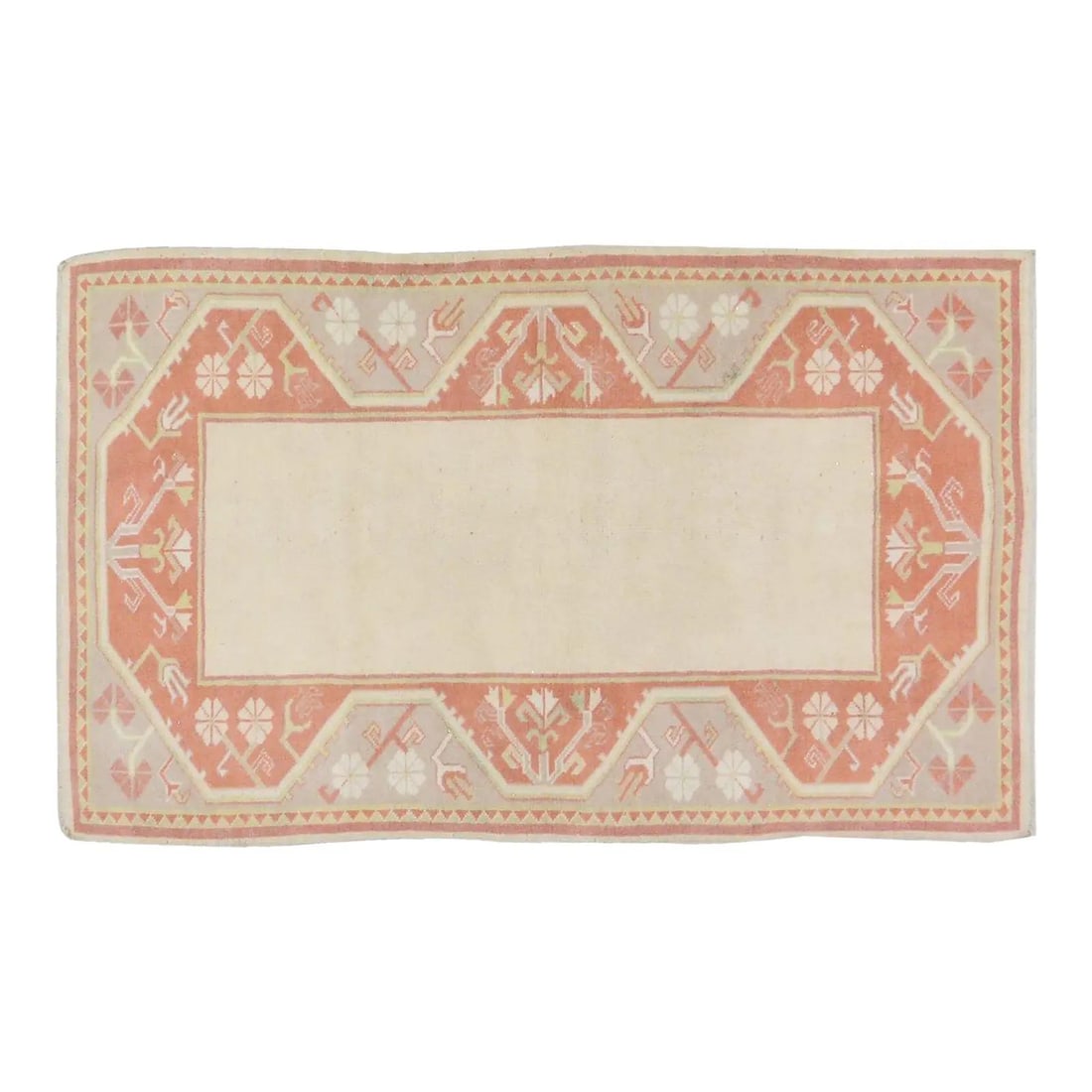 Hand-Knotted Wool Anatolian Rug Tan 3'4'' x 5'8'' Vintage Turkish: Hand-Knotted Wool Anatolian Rug Tan 3'4'' x 5'8'' Vintage Turkish This vintage Turkish Anatolian wool rug is hand-knotted with traditional techniques, offering durability, softness, and a rich texture