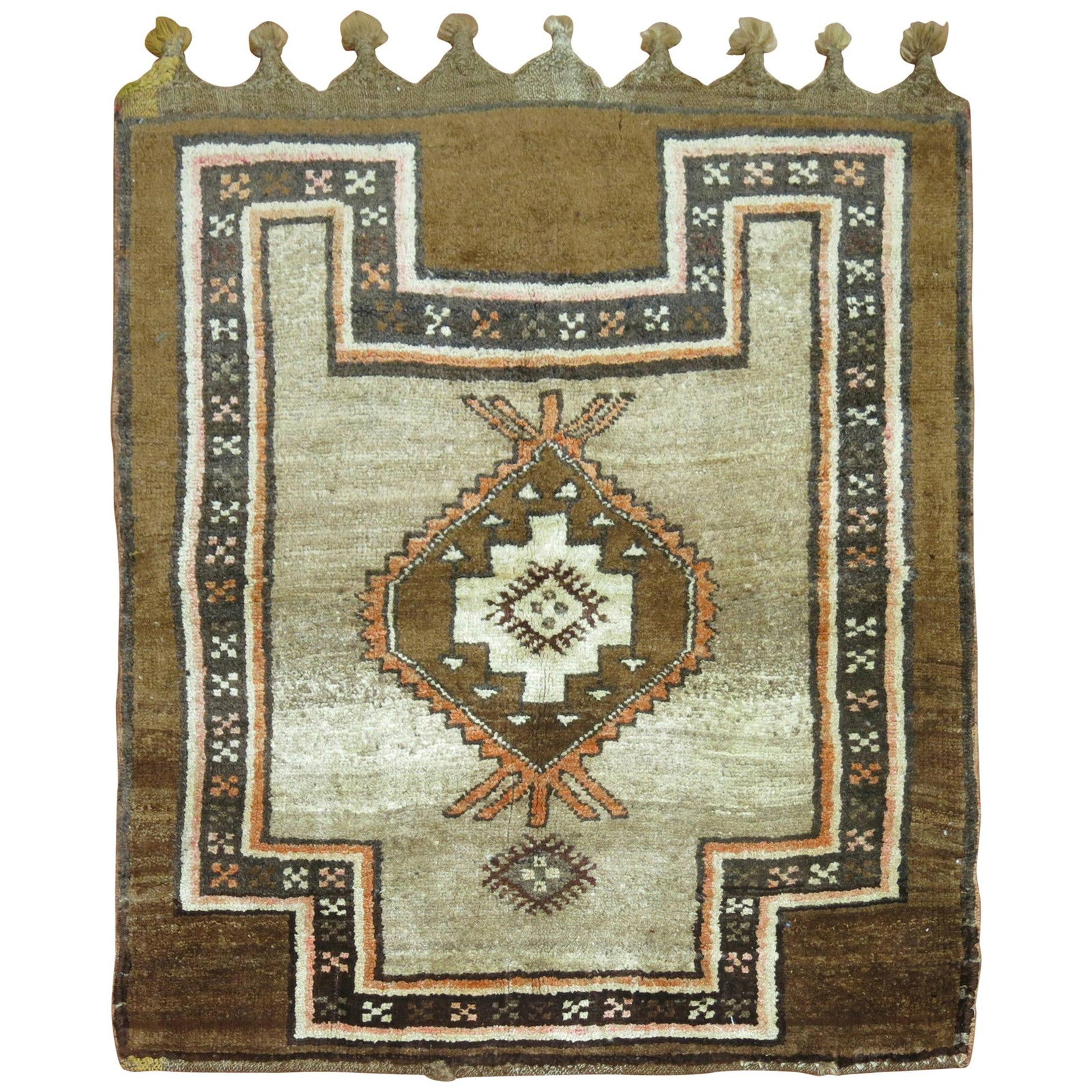 Vintage Turkish Tribal Hand-Woven Square Rug 44 x 50 Inches (1 of 4)