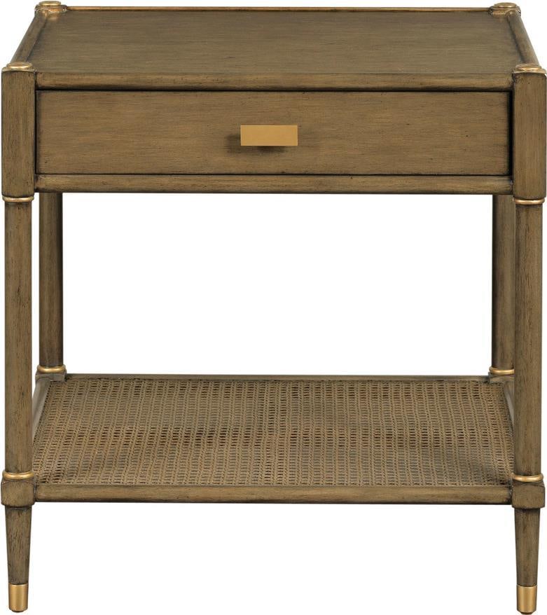 Port Eliot Light Walnut Side Table with Storage Tier (1 of 1)
