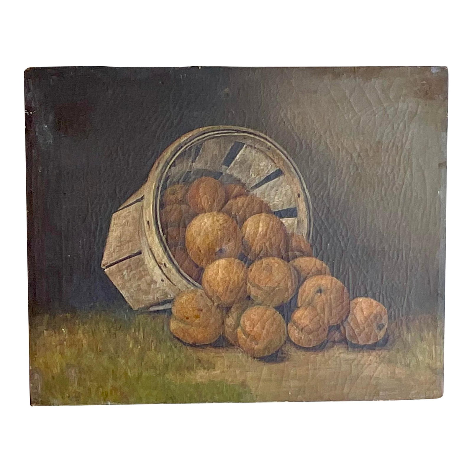 Antique Still Life Oil Painting of Peaches on Canvas 15 x 12 (1 of 2)
