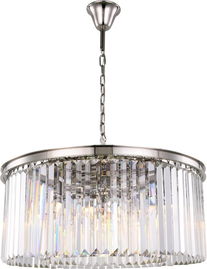Sydney Collection Pendant Light with Royal-Cut Crystal and Polished Nickel Finish: Sydney Collection Pendant Light with Royal-Cut Crystal and Polished Nickel Finish This pendant light from the Sydney collection showcases a blend of contemporary style and refined elegance. Featuring 