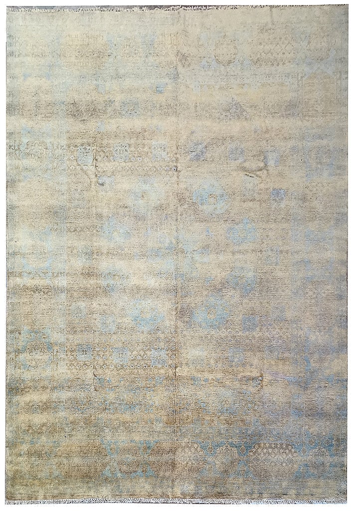 Handmade Chobi Rug 8.1x10 Light Blue Brown Area Rug: Handmade Chobi Rug 8.1x10 Light Blue Brown Area Rug Free continental US Shipping Enhance your living space with this stunning 8.1 x 10.0 handmade Chobi rug, masterfully designed to merge contemporary 