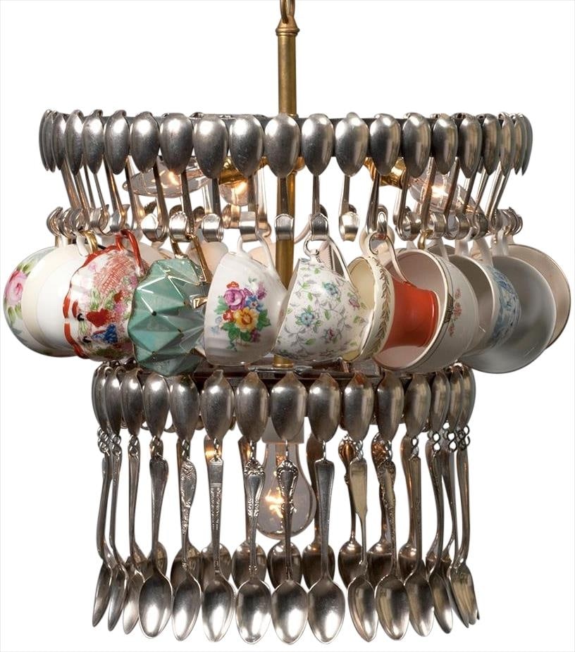 Victorian 2-Tier Teacup Chandelier 22 Cups Brass Black Nickel (1 of 3)