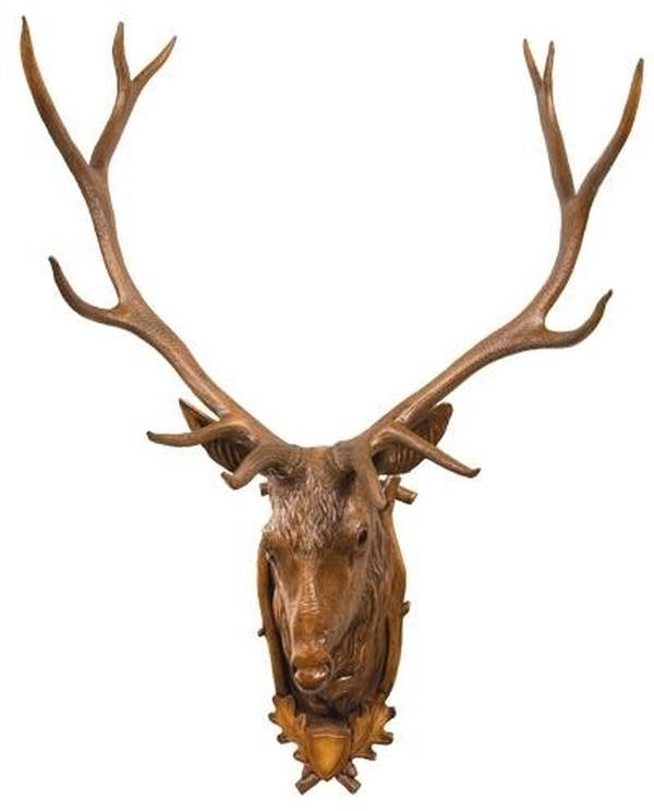Lifesize Handcrafted Stag Head Wall Trophy Lodge Style Decor (1 of 1)