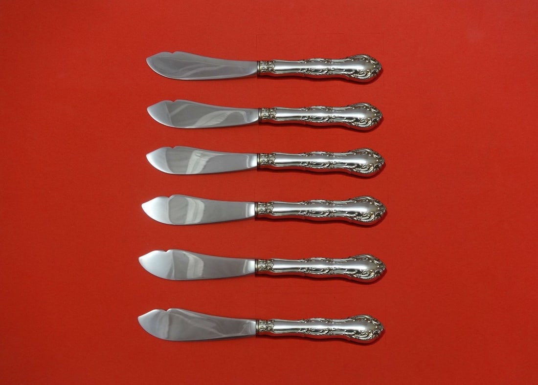 Wallace Old Atlanta Sterling Silver 6pc Trout Knife Set 7 1/2": Wallace Old Atlanta Sterling Silver 6pc Trout Knife Set 7 1/2" This exquisite 6-piece Trout Knife Set features the elegant Old Atlanta pattern by Wallace. Each knife is crafted with a sterling silver 