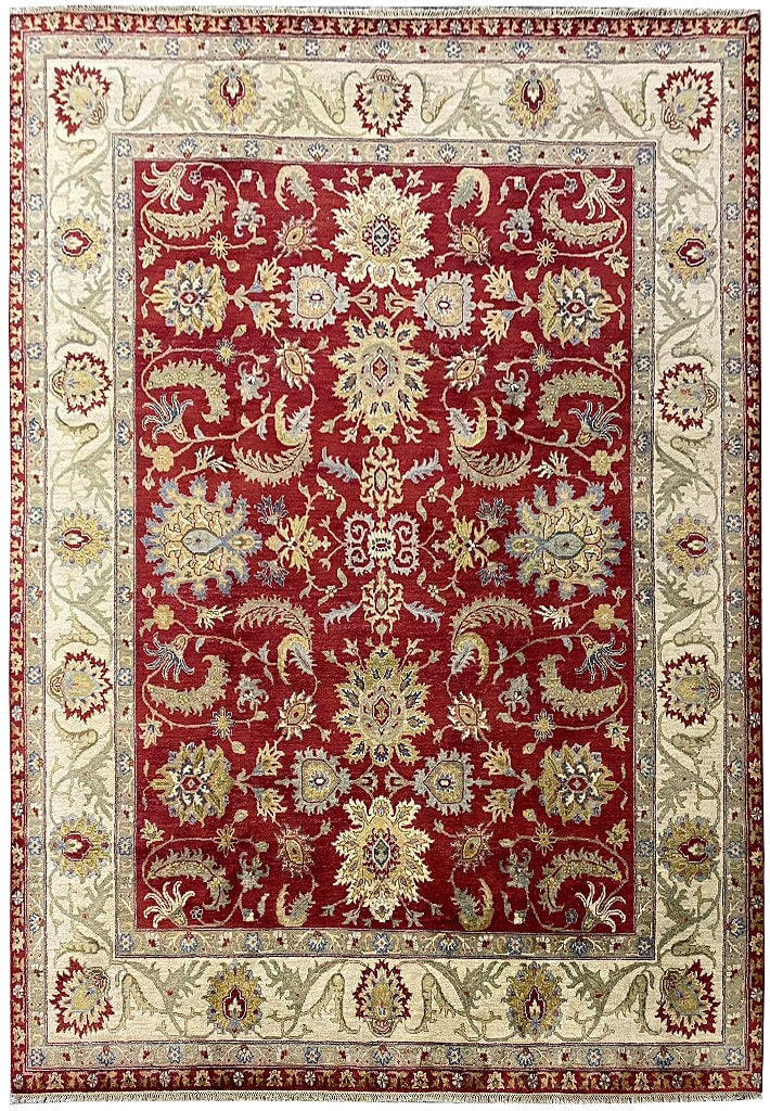 Handmade 8' x 10' Fine Quality Agra Wool Rug with Floral Motifs: Handmade 8' x 10' Fine Quality Agra Wool Rug with Floral Motifs Free continental US Shipping Elevate your home decor with this exquisite 8' x 10' Fine Quality Agra Rug. A true masterpiece, this handma