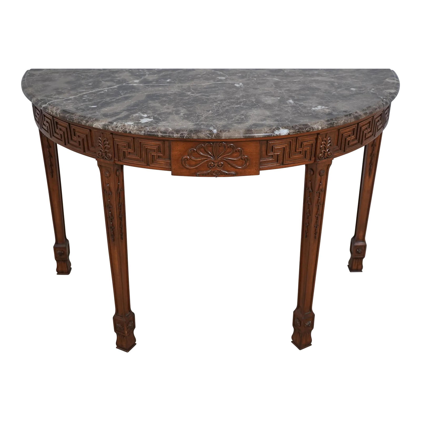 Adams Style Console Table with Marble Top and 1 Drawer: Adams Style Console Table with Marble Top and 1 Drawer This elegant Adams style console table features a stunning marble top and quality construction, embodying timeless English design. The table incl