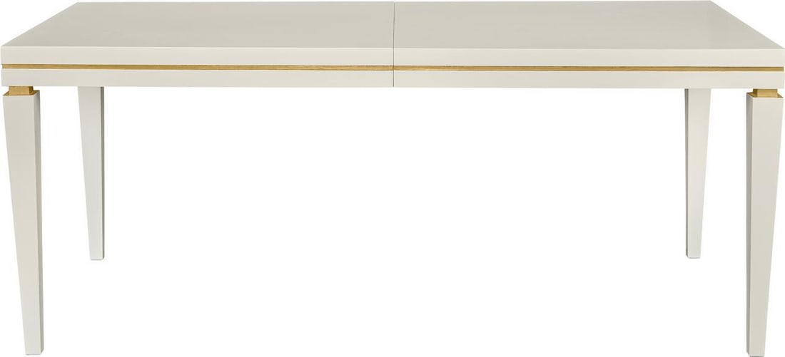 Port Eliot Italian Dining Table Gold Accents Extendable Seats 8-10 (1 of 1)