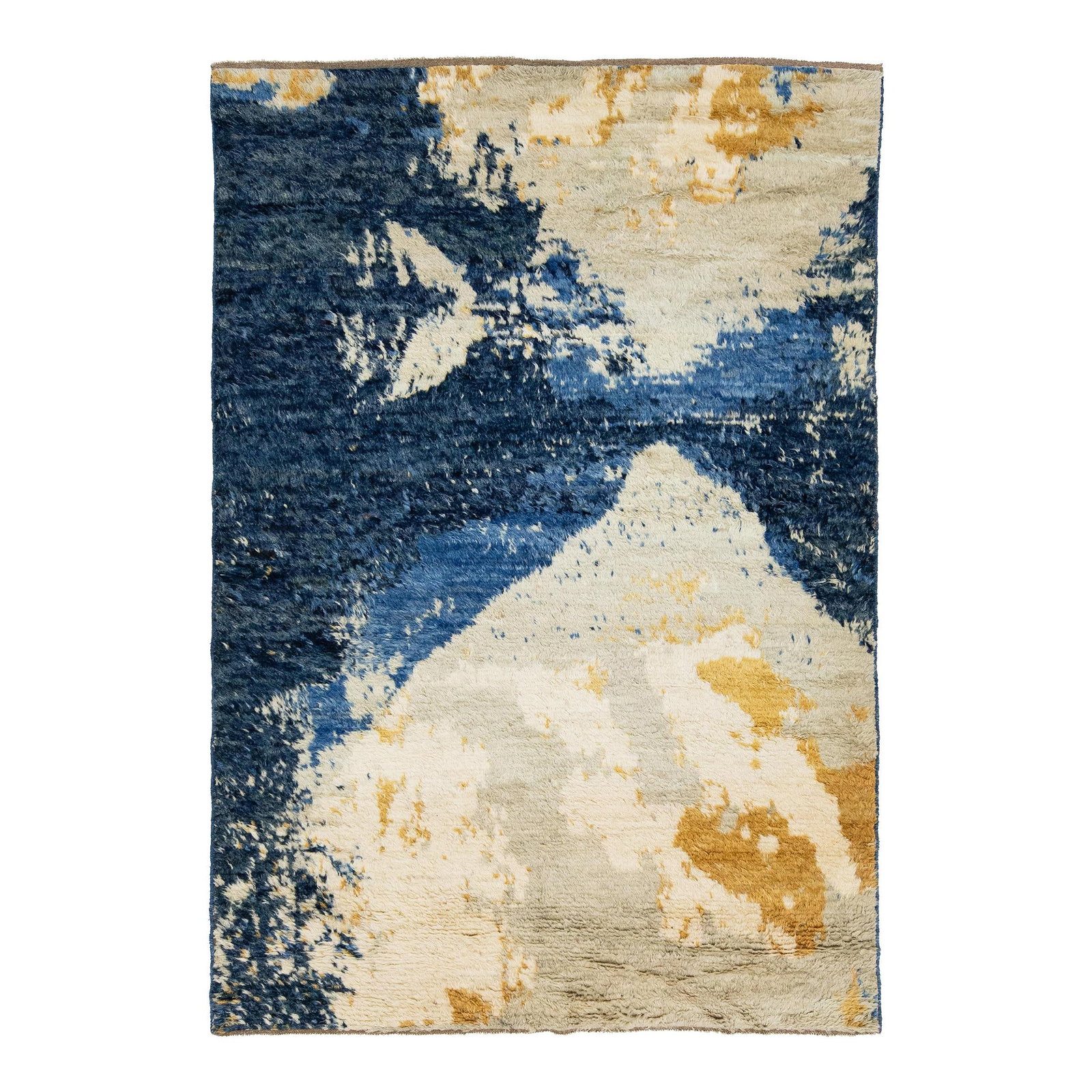 Contemporary Moroccan Hand-Knotted Plush Wool Rug Abstract Design 6'8 x 9'9: Contemporary Moroccan Hand-Knotted Plush Wool Rug Abstract Design 6'8 x 9'9 Enhance your living space with this stunning Contemporary Moroccan-style plush wool rug. Hand-knotted with meticulous crafts
