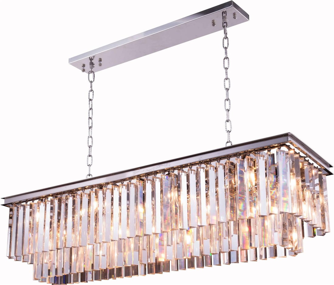 Elegant Lighting Sydney Polished Nickel Pendant Lamp with Royal-Cut Crystals 12-Light (1 of 3)