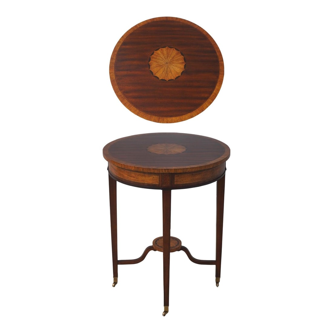 Maitland Smith Mahogany Adam Style Inlaid Table (1 of 10)