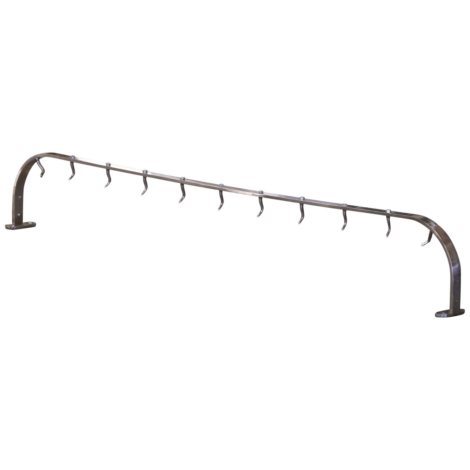 French Vintage Chrome Wall-Mount Pot Rack with Eleven Hooks circa 1950 (1 of 9)