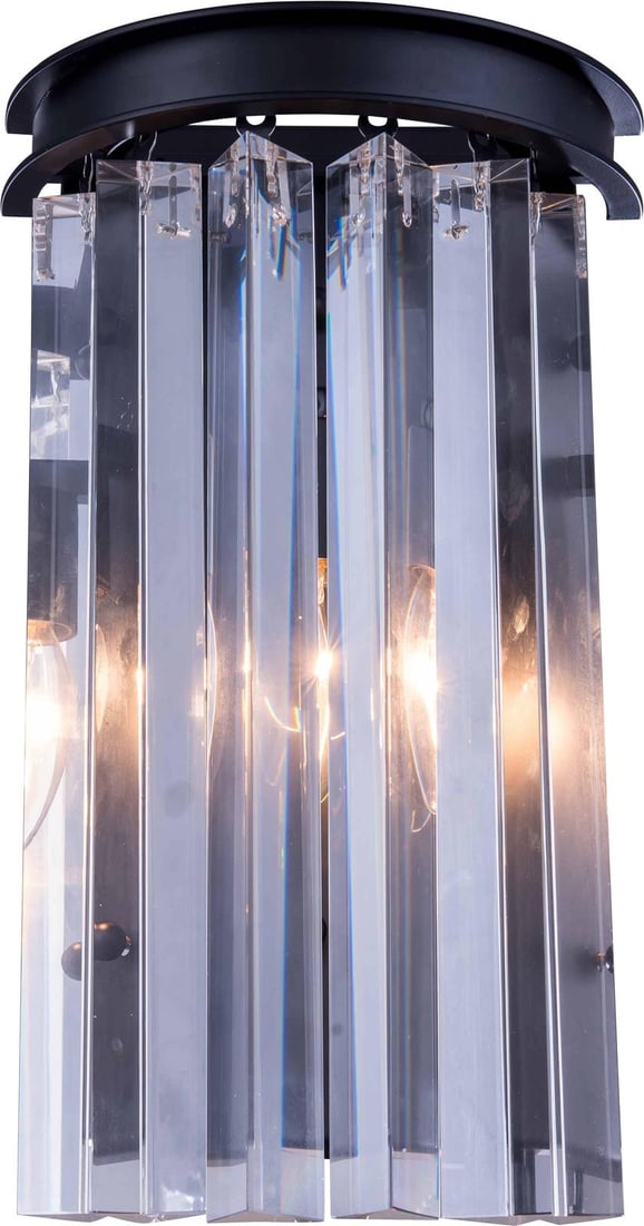 Sydney Wall Lamp Clear Crystal Mocha Brown Elegance UL-Listed (1 of 1)