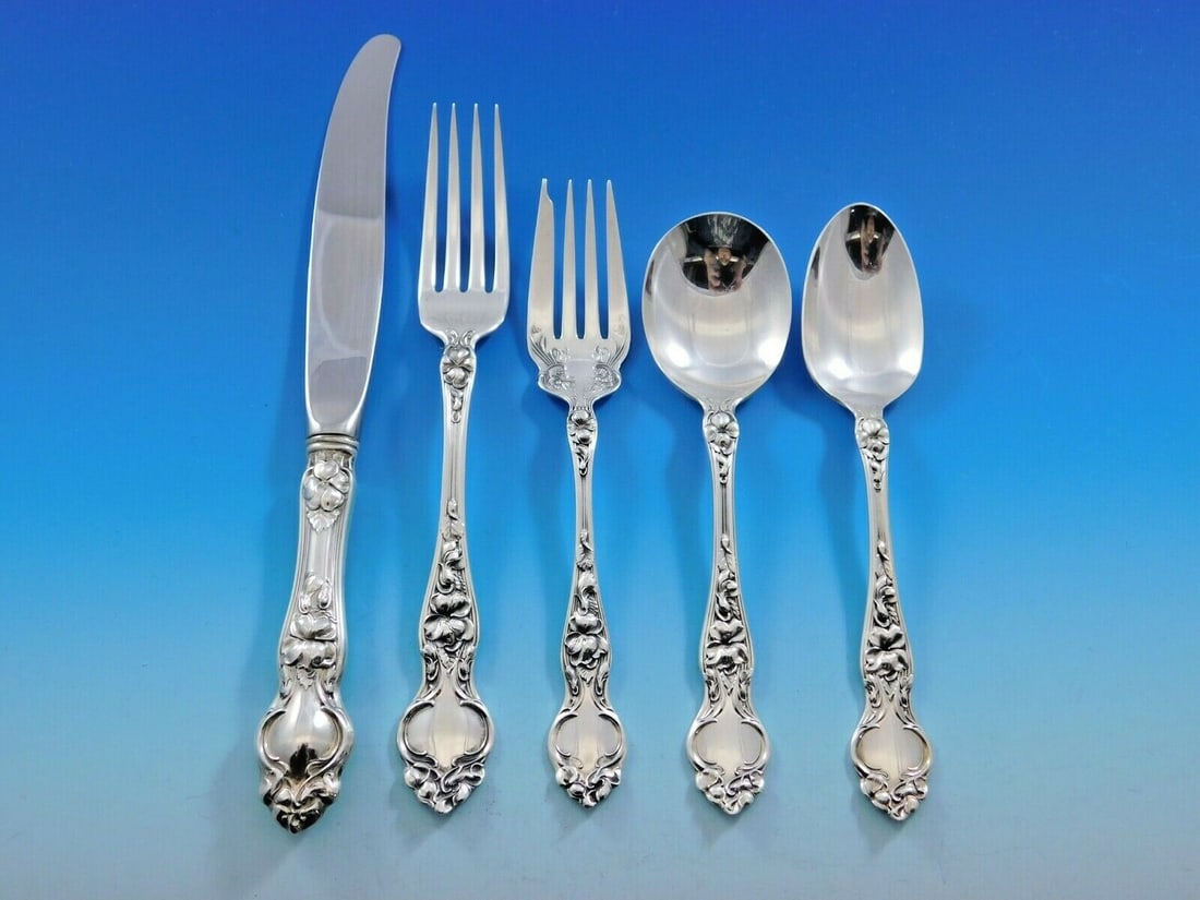 40 Piece Wallace Violet Sterling Silver Flatware Set for 8 (1 of 6)