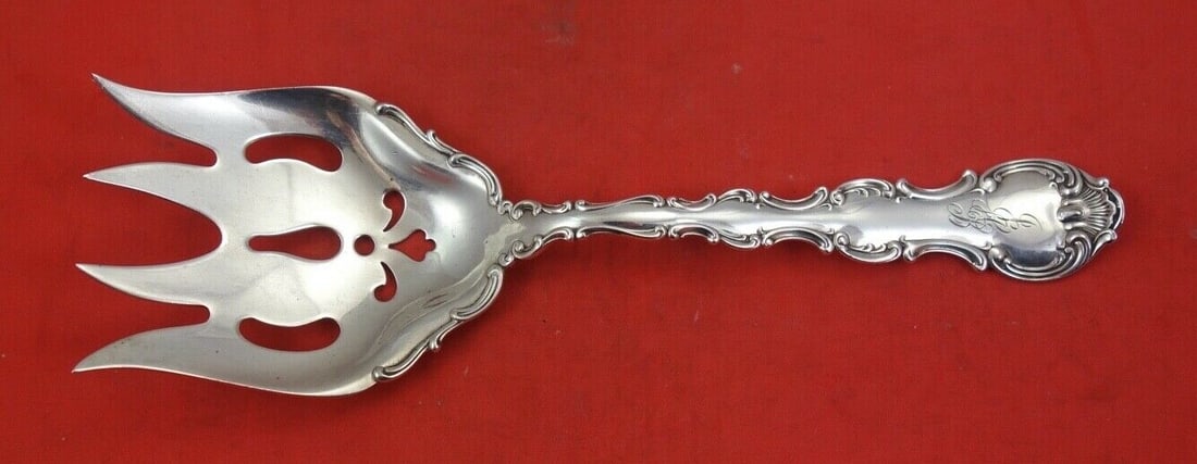 Gorham Strasbourg Sterling Silver Fish Serving Fork with Lacing 8.5 Inches (1 of 2)