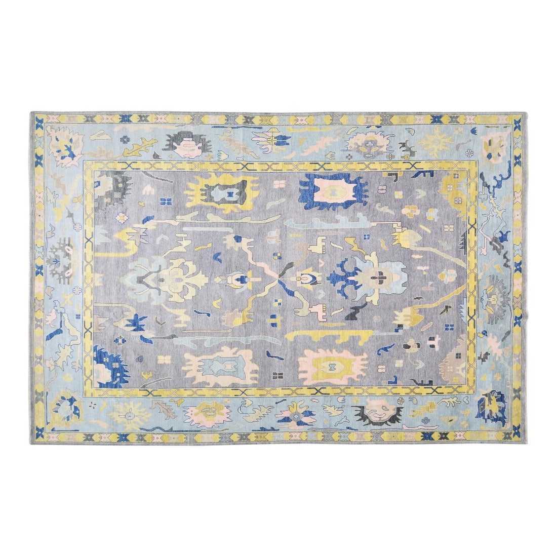 Large Oushak Wool Hand Knotted Rug Contemporary Gray 11'9" x 17'9" (1 of 7)