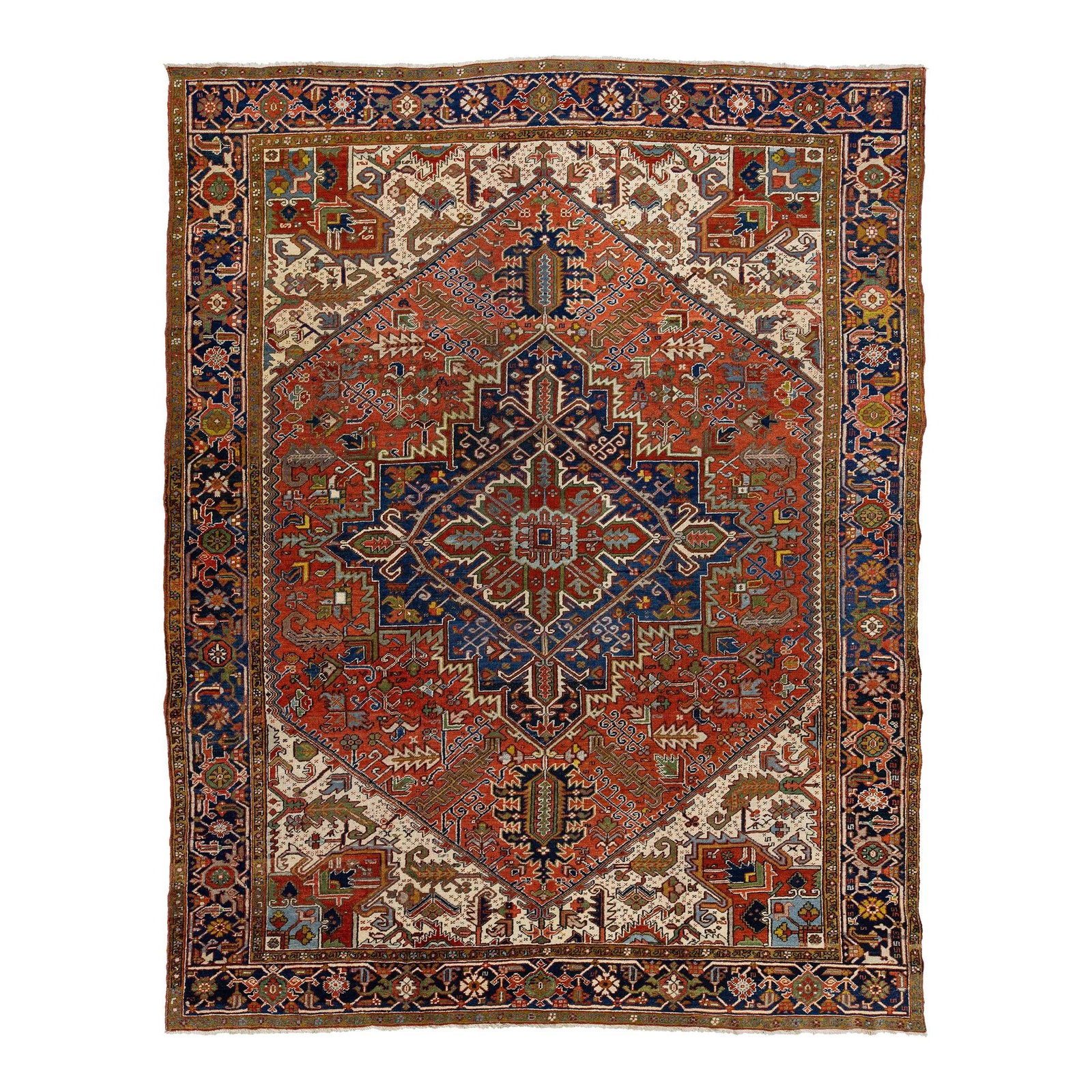 Vintage Persian Heriz Wool Rug 9'5 x 12 Medallion Design (1 of 9)