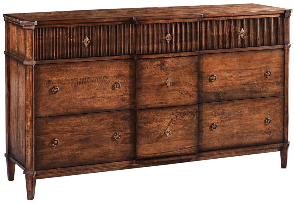 St. Denis Rustic Pecan Dresser Chest Soft-Closing Drawers 40H 72W 18D (1 of 5)
